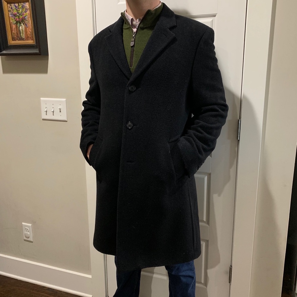 Men’s Perry Ellis Overcoat - 44R - Black